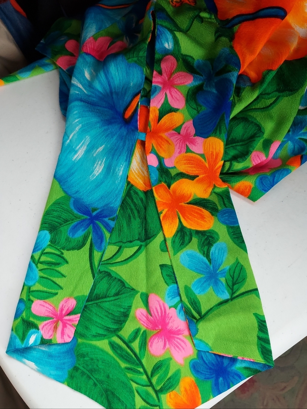 VTG 60/70s Pake Mu'u Maxi Dress POMARE M/L Neon Festival Boho Hippie Psychedelic - Picture 10 of 13